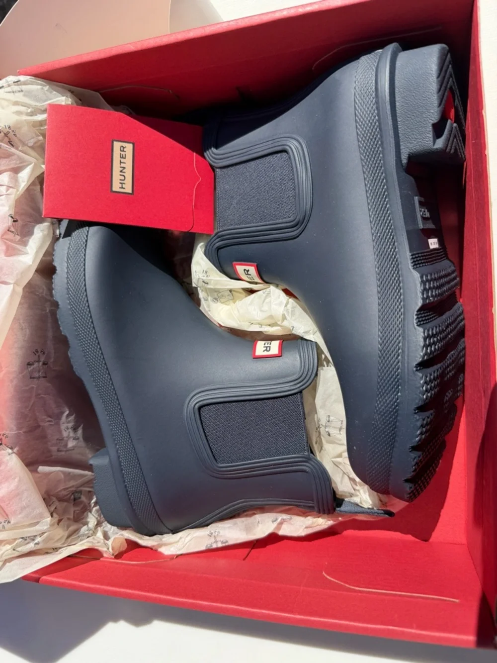 Hunter Women's Size 11 Original‎ Chelsea Boots Navy Blue NEW IN BOX Matte Blue